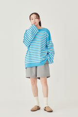 BARTON / バートン<br>Middle Gauge Stripe Knit&Sewn