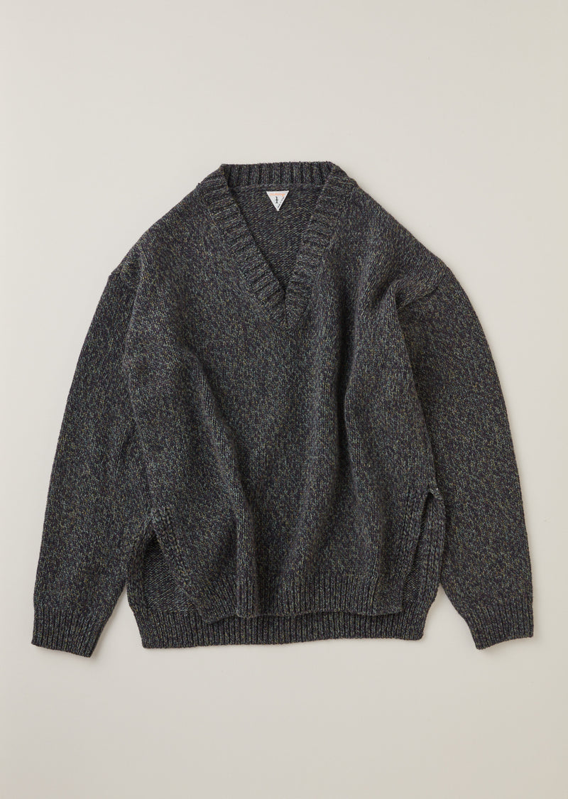 FIONA / フィオナ Mix Yarn Wool Knit Ｖネックチュニック