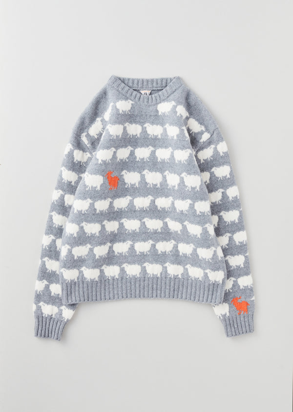 WILLIAM / ウィリアム Sheep Jacquard Knit クルーネック