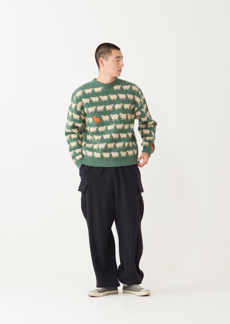 WILLIAM / ウィリアム Sheep Jacquard Knit クルーネック