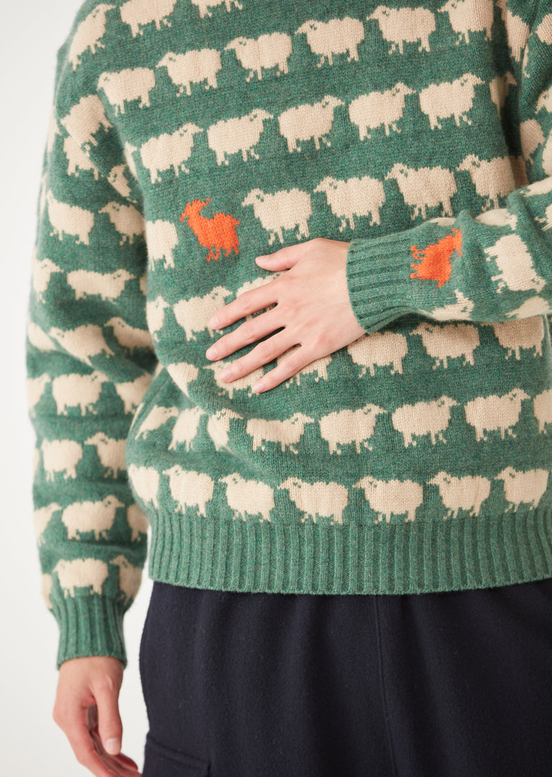 WILLIAM / ウィリアム Sheep Jacquard Knit クルーネック