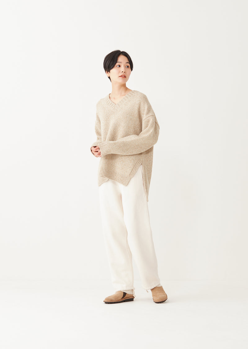 FIONA / フィオナ Mix Yarn Wool Knit Ｖネックチュニック