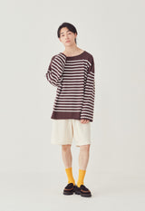 BARTON / バートン<br>Middle Gauge Stripe Knit&Sewn