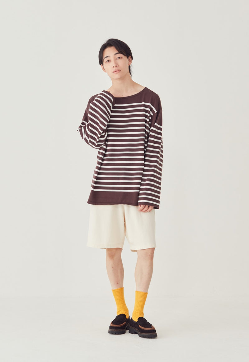 BARTON / バートン<br>Middle Gauge Stripe Knit&Sewn