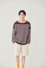 BARTON / バートン<br>Middle Gauge Stripe Knit&Sewn