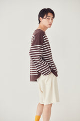 BARTON / バートン<br>Middle Gauge Stripe Knit&Sewn