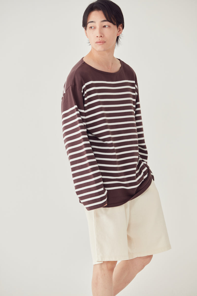 BARTON / バートン<br>Middle Gauge Stripe Knit&Sewn