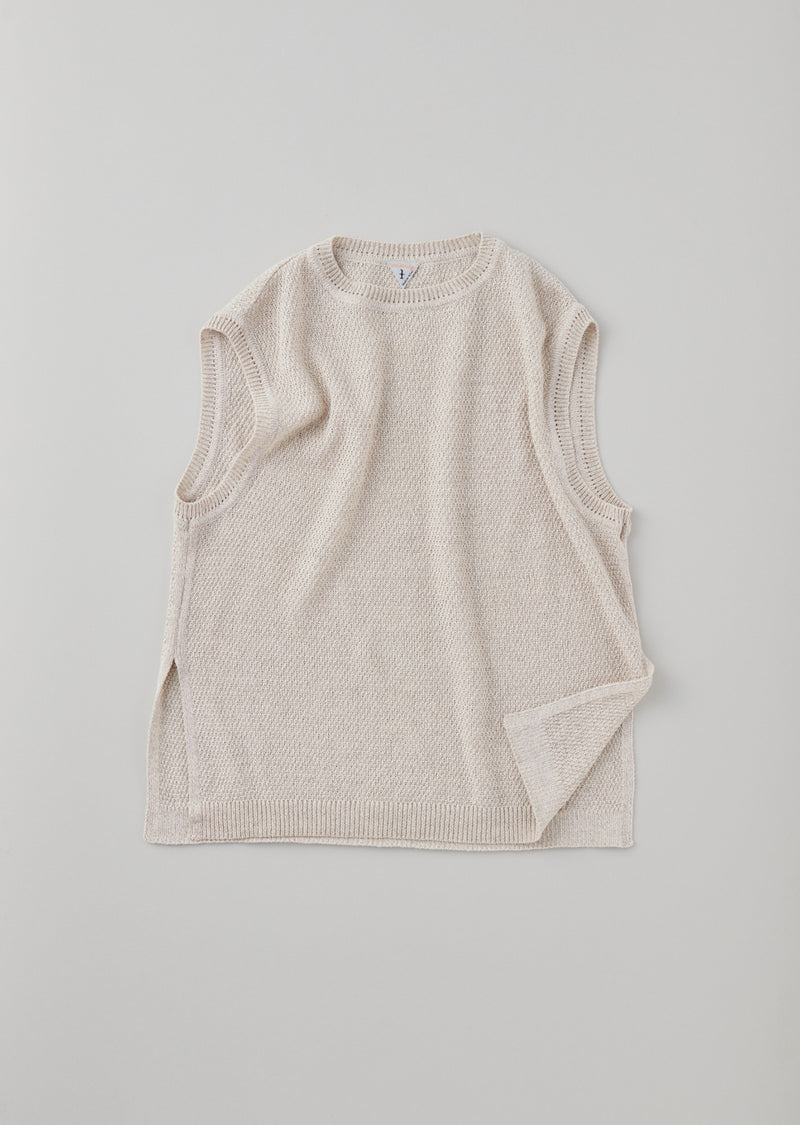 MILLIE / ミリー Cotton linen moss stitch knitting