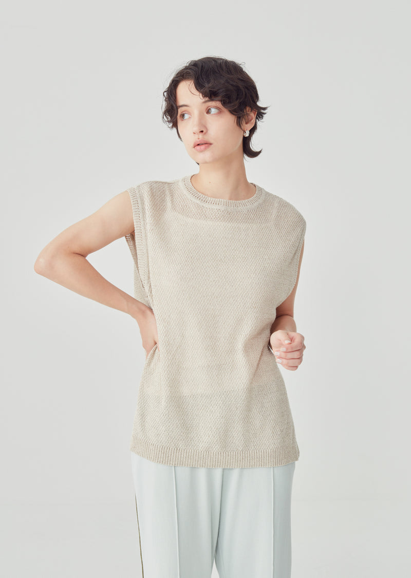 MILLIE / ミリー Cotton linen moss stitch knitting
